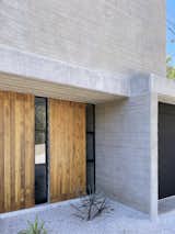 Concrete with wood texture tropicalize the straight lines of the composition