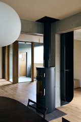 Third-floor living room with a small terrace and sauna