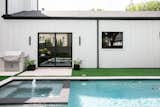 RAM aluminum framed sliding door create a welcoming outdoor space at this modern Dallas area home.
