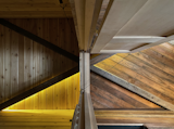 View of the ceiling's cross beams