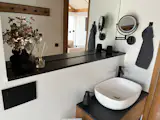 Toilet mirror and sink