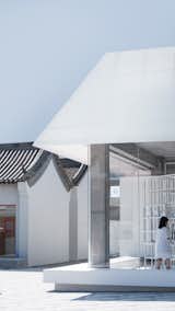 Close-up view towards corner of White Is Good Shop