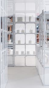 Inside the mini house encircled by the display system