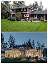 Before and after the two Orangery additions.