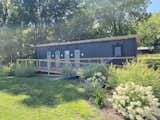 Shipping container restroom with landscape