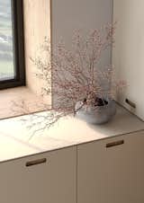 Fenix NTM covers the cabinets in a warm beige hue, featuring a smooth, fingerprint-resistant surface. Its sleek matte finish adds a touch of elegance and a calm, refined look.