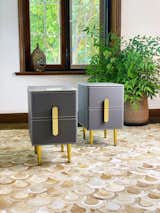 Marble Nightstand Light Grey