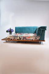French Daybed Modular Mah Jong Sofa + Teak Wood Base Set
