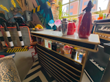 Living room/Home studio/HomeBar/Nightclub: Bar from ebay. Fridge Gumtree. I then customised it to look like a Marshall speaker