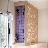 Cabinet front detail and utensil hanging screen
