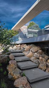 Terrace with stairs to the polder area