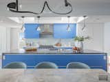 Custom Oceanfront Modern Blue Kitchen