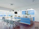 Custom Oceanfront Modern Blue Kitchen