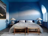 We would like to create a more intimate atmosphere, to immerse guests in a completely different world and offer a new experience. These are rooms filled and wrapped in color, quite complex. Several shades and layers come together and dissolve sharp angles, smoothing the transition from the attic ceiling to the walls.
