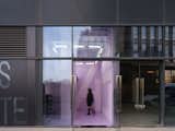 The entrance space in purple