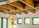 Exposed reclaimed floor joists
