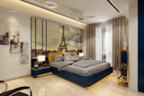 Step into a world of sophistication with this stunning Parisian-themed bedroom design! 