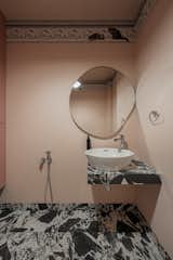 ”Cat's” Bathroom

41zero42 tile, Ferm Living mirror, Benjamin Moore paint, paper friezes from Cole and Son Wallpapers,

with cats looking for a mouse hidden among the pattern