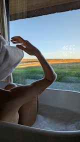 Free standing bath with a view