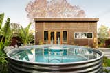 The yoga studio overlooks the pool.