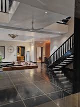 Interior view showing basalt stone and staircase