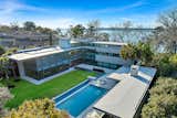 Aerial View of Pool and Backyard Looking Towards Calibogue Sound