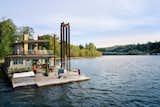 Rear Deck and Swim Float with view of Sellwood Bridge