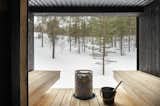 Sauna with a backcountry landscape