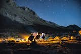 Visitors enjoying bonfire in Kumaon Himalayas 