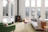 Cozy wood-burning fireplace keeps everyone warm during the cold winters.