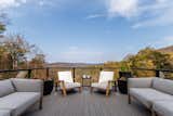 The elevated deck gazes out into the surrounding Appalachian mountains.