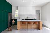 Art Deco House - kitchen with boy and dog
