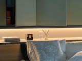 tatami-finished bed cabinet doors and backsplash. 