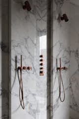 shower in the master bathroom