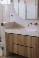 New ensuite with Silver Galaxy natural stone and brushed nickel tapware.  