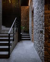 Entry hall functions as a circulation node, connecting the living room, social area, jacuzzi, bathroom, and stairs to the basement and upper floor.