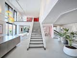 Only two large sweeping lines intersect the space. These lines support two curtain layers