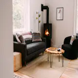Snuggle up to this modern gas fireplace 
