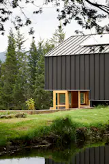 The structure is comprised of prefabricated panels that were assembled by the owner with only a basic instruction manual and simple, cordless tools like a drill and screwdriver.